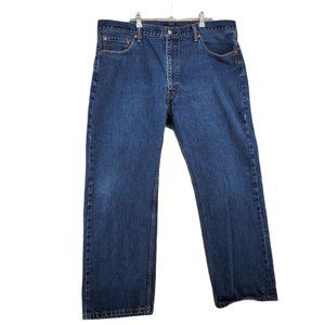 LEVIS 505 Jeans Men's Straight Leg 5-Pocket Denim Hi-Rise Blue Size 42/30